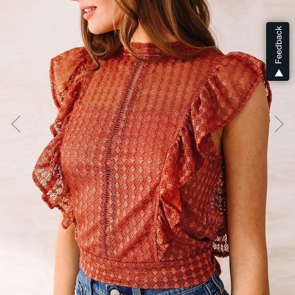 Diamond Lace Ruffle Top - Picture 2 of 2